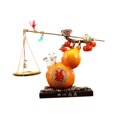thumbnail image 3 of TISHITA Gourd Statue Resin Figurine Chinese Collection Birthday Gift Sculpture Ornament for Bedroom Indoor Living Room Office Desktop Orange, 3 of 8