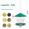 thumbnail image 2 of Small Bird Feeders,Bird Feeders for Outdoors,Hanging Bird Feeder,Bird Feeders for Outdoors Hanging,Plastic,Perfect Latch,Retractable,3LBs Capacity(Green,1 Pack), 2 of 5