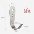 thumbnail image 1 of 10Pcs Solid Stainless Steel Wall Mount Single Hook Heavy Duty Rustproof Coat Hanger, 1 of 8