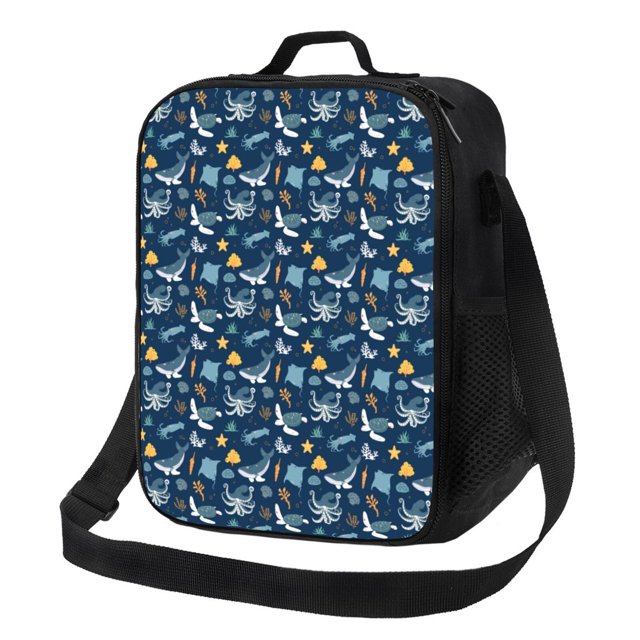 Fotbe Sea Turtle Lonchera Bolsa de Almuerzo para Hombres y Mujeres, Lonchera de Gran Capacidad, Bolsa de Almuerzo Reutilizable, Bolsa Térmica Aislante