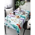 thumbnail image 2 of Spring Leaves Rectangle Tablecloth, Watercolor Leaf Botanical Nature Light Blue Waterproof & StainResistant Tablecloth, Washable Oil-proof Table Cover for Dining/Party/Wedding/Buffet 54x108 In, 2 of 9