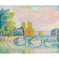 thumbnail image 2 of Paul Signac 14x12 Black Ornate Wood Framed Double Matted Museum Art Print Titled: La Cite, Paris (1934), 2 of 5