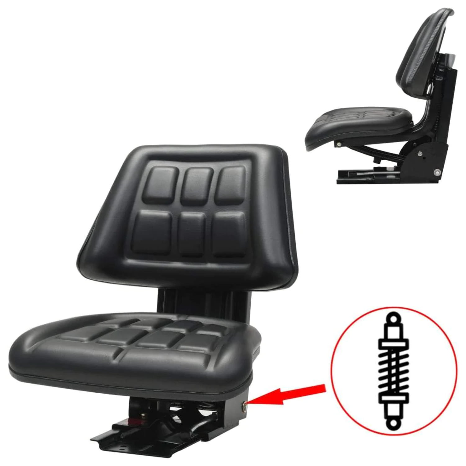 vidaXL Forklift & Tractor Seat with Suspension and Adjustable Backrest Part 