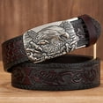 thumbnail image 3 of Men's 100%  Cow Leather Belt Men With Anti-Scratch Buckle,men gifts，widths 1.37in, 3 of 6