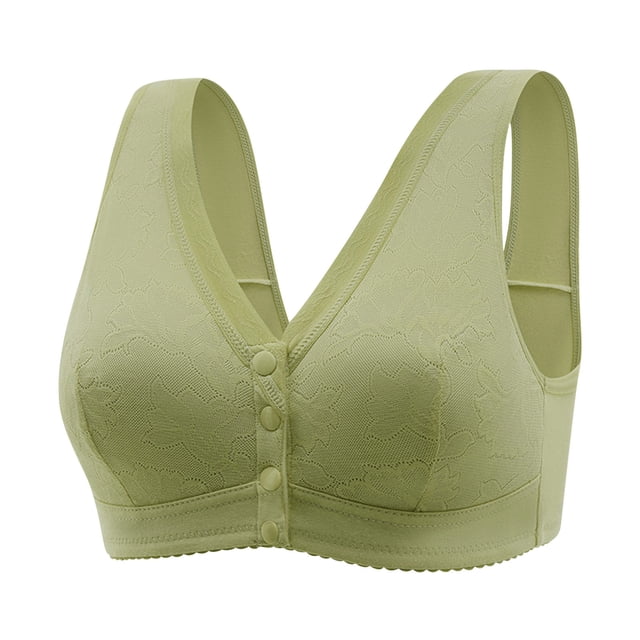 Timegard Womens Bras Plus Size Front Closure Button Full-Coverage High Support Comfortable Everyday Bras
