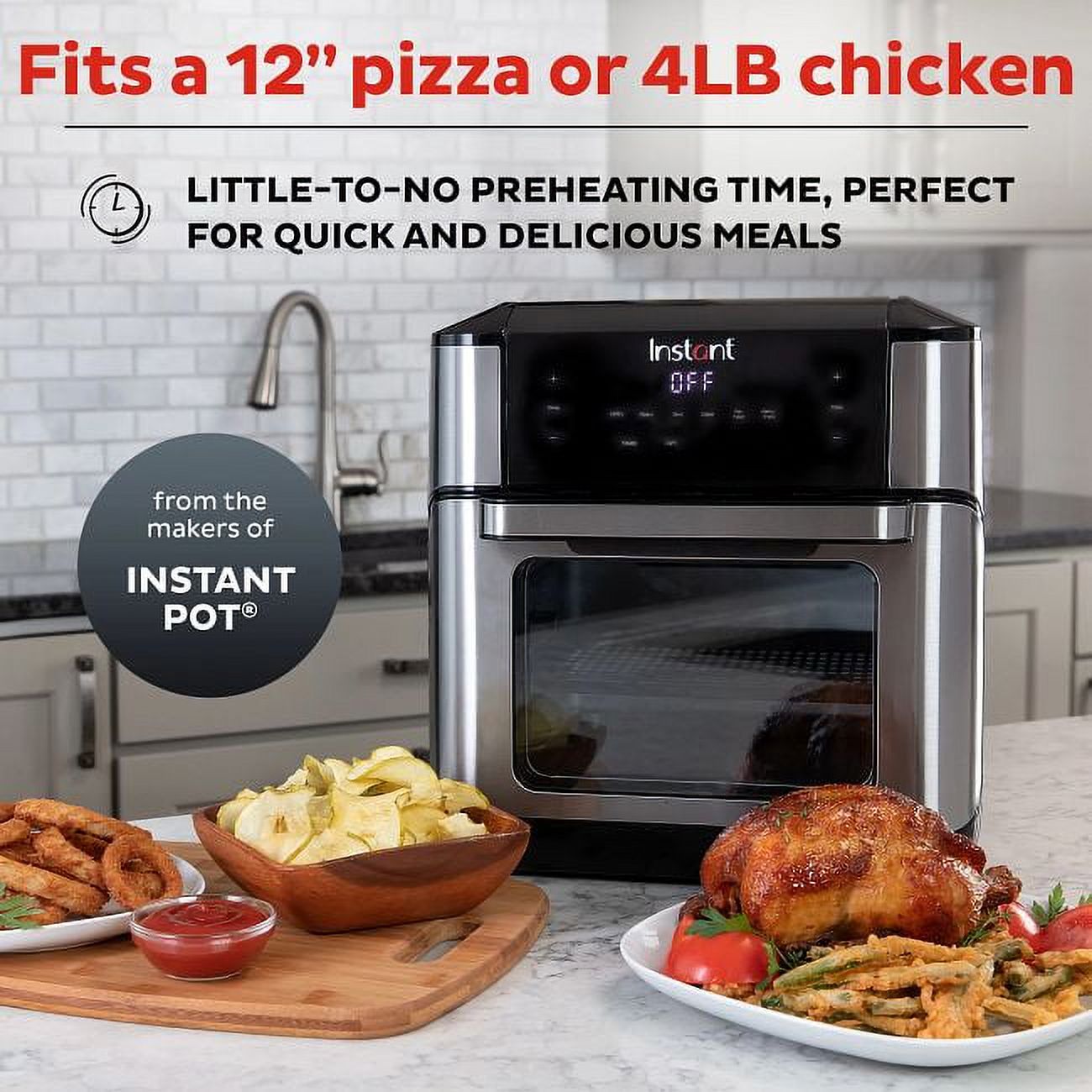 Instant Vortex Plus 10-Quart Air Fryer Oven with 7-in-1 Cooking Functions and Accessories Included, Stainless Steel - image 3 of 9