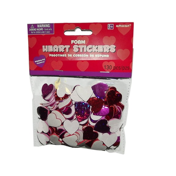 Amscan Valentine's Day Prismatoc Craft Hearts Party Foam Decoration - Pack of 130
