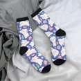 thumbnail image 5 of Rateoe Cute White Rabbit for Women Casual Calf Socks - Cute Crew Socks - Thin Soft Above Ankle Socks Size 5-11, 5 of 6