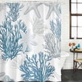thumbnail image 2 of Xipuska Starfish Coastal Shower Curtain - Water Repellent Fabric Shower Curtains Washable, Nautical Ocean Summer Beach Coral Decorative Polyester Cloth Bathroom Curtains Modern Bath Decor 36"x72", 2 of 6