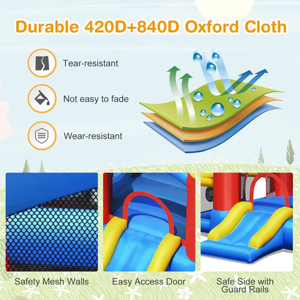 Aimee Lii Inflatable Soccer Goal Ball Pit Bounce House without Blower, Kids Bounce House for 5-10