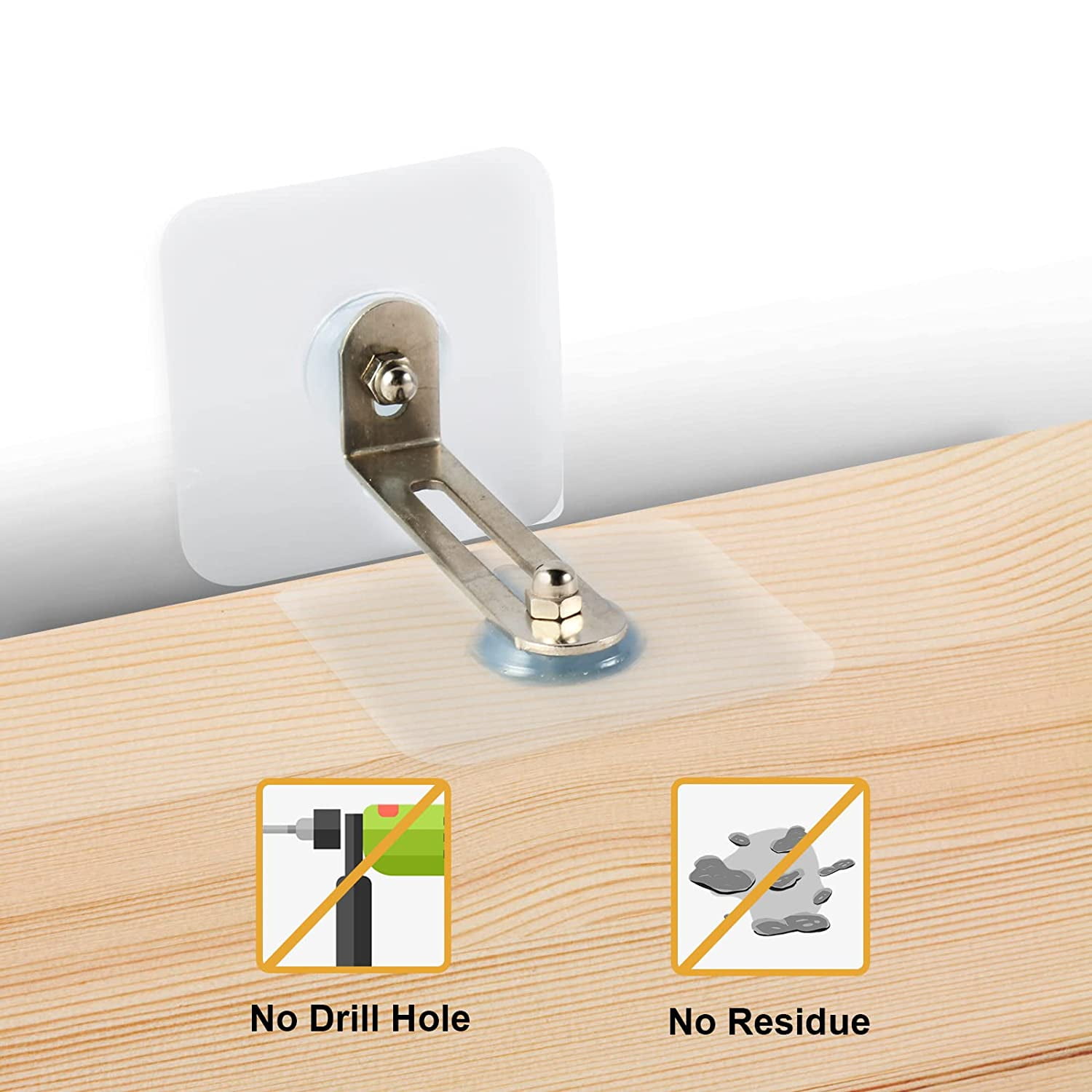 Adhesive Furniture Wall Anchors No Drill (10 Pairs), Anti Tip Furniture Straps Kit for Baby Proofing, Secure Bookcase Dresser Shelf Cabinet to Wall for Child Safety - No Screw