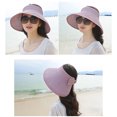 thumbnail image 3 of Ludlz Women Sun Visor Hats Beach - Foldable Roll Up Wide Brim Bowknot Summer Straw Hat Cap Cruise wear for Womens, 3 of 7