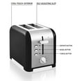 thumbnail image 6 of Kenmore 2 Slice 1400W Toaster with Dual Controls, 1.5in wide Slots, Silver and Black, 6 of 9