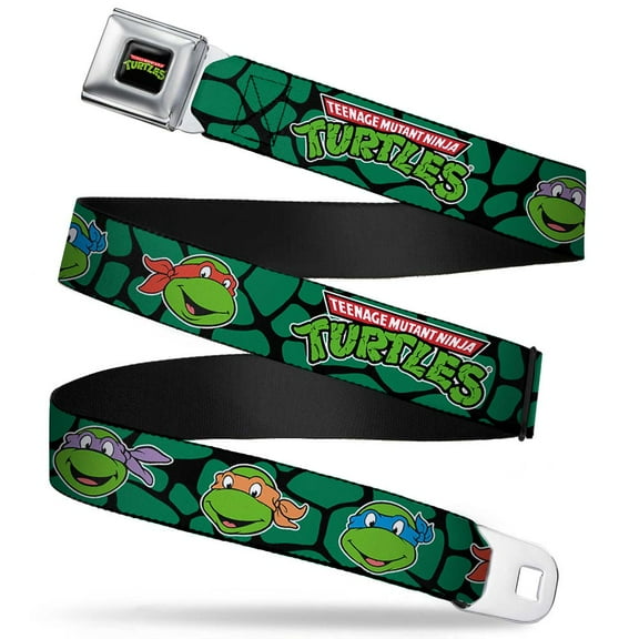Classic Tmnt Logo Full Color Classic Teenage Mutant Ninja Turtles Faces Seatbelt Belt Standard