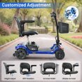 thumbnail image 3 of Yardmaster Foldable 4-Wheel Electric Scooter for Seniors & Adults, Lightweight Mobility Scooter with Adjustable Swivel Seat, All-Terrain Wheels, and TSA-Approved Design, Blue, 3 of 7