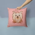 thumbnail image 2 of Dog Face Checkerboard Design Fabric Decorative Pillow, 2 of 4