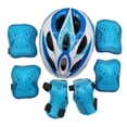 thumbnail image 1 of Advancent Protector de patinaje sobre ruedas de 7 piezas, conjunto de casco para niños pequeños, forro de alta densidad, rodilleras ligeras, patinar Azul, 1 of 6