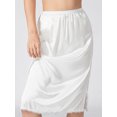 thumbnail image 5 of Woshilaocai Women Half Slips Elastic Waist Solid Color Satin Underskirt Lace Trim Skirt for Under Dresses, 5 of 6