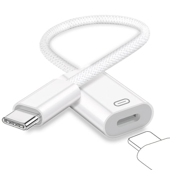 USB C to Lightning Headphone Audio Adapter, Type C Male to Female Lightning Earphone Converter with Charge/Data Transfer, Compatible with iPhone 17/16/15 Plus/Pro/Max, iPad Pro/Air 6/5/4, MacBook