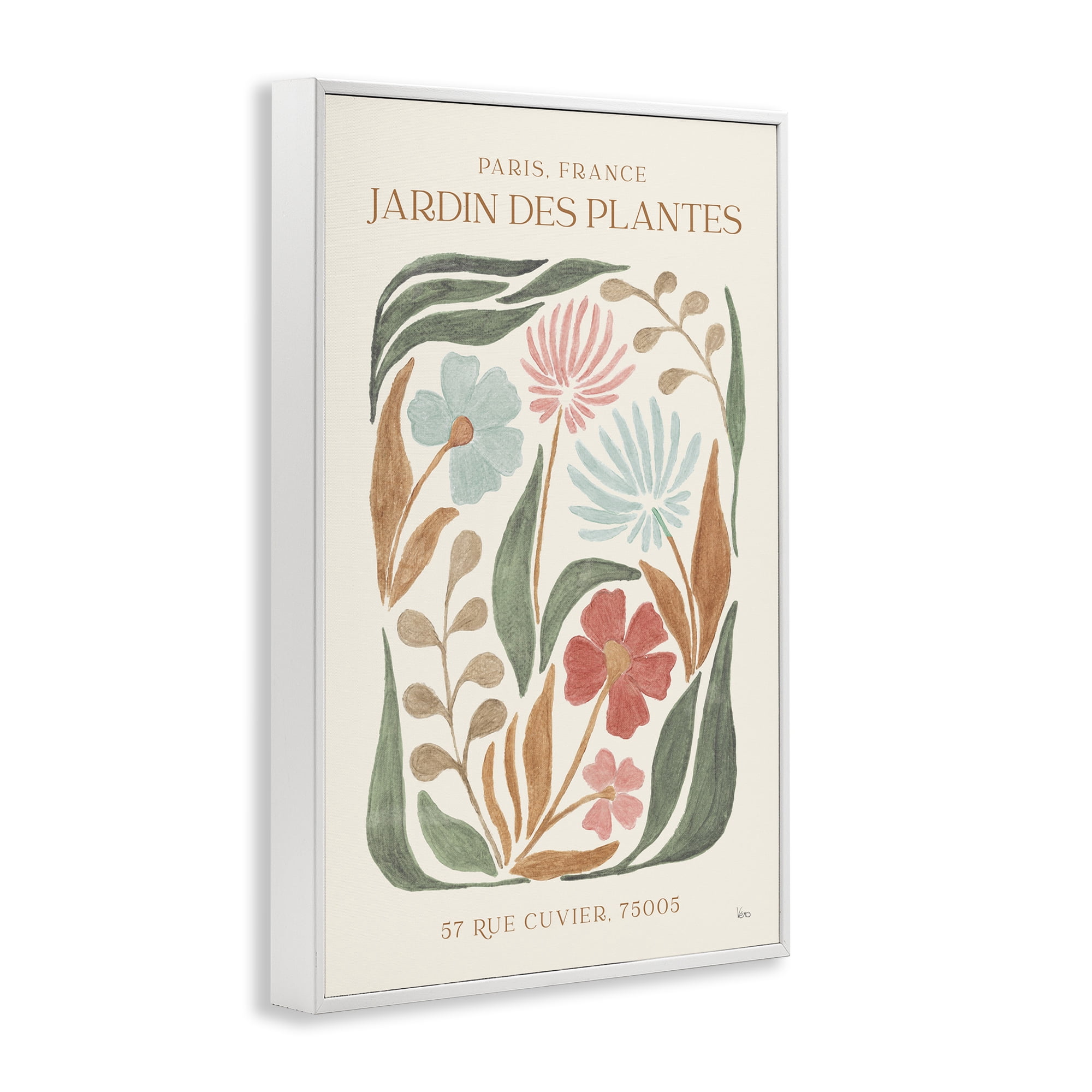Stupell Industries French Exhibition Florals Botanical & Floral Painting White Framed Art Print Wall Art, 12 x 18