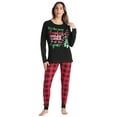 thumbnail image 2 of #followme Family Pajamas Cotton Womens Pajama Set 7012-M (Red Black - Wonderful Time of Year, Mens Small), 2 of 5
