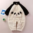 thumbnail image 2 of Newborn Infant Baby Boy Girl Romper Long Sleeve Flannel Jumpsuit Outfits Cute Zipper Winter Warm Fleece Soft Onesie Playsuit Outfit, 2 of 3