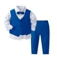 thumbnail image 2 of Odeerbi Chicos 4 Pcs Caballero Traje Formal Vestido Camisa + Traje Pantalones + Chaleco + Corbata de Boda Trajes Conjunto, 2 of 8