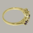 thumbnail image 4 of LBG British Made 9k Yellow Gold Natural Amethyst & Opal Womens Promise Ring - 33 size options - Size 4.5, 4 of 7