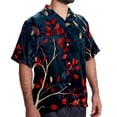 thumbnail image 2 of Tree Men's Short Sleeve Hawaiian Shirt, Casual Printed Button Down Beach Tops, Summer Poplin Spread Collar Unisex Button Down Shirts, 2 of 6