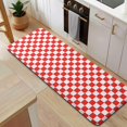 thumbnail image 5 of Red White Checkerboard Checkered Pattern Kitchen Rug Mat,Kitchen Runner Rugs Non Skid Washable,Decorative Kitchen Floor Mats for Kitchen,Sink,Laundry,17"x47.2", 5 of 7