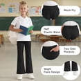 thumbnail image 3 of School Uniform Pants for Girls Elastic Waist Flare Leg Black Uniform Pants for Girls School Clothes Size 5-16 Years, 3 of 7