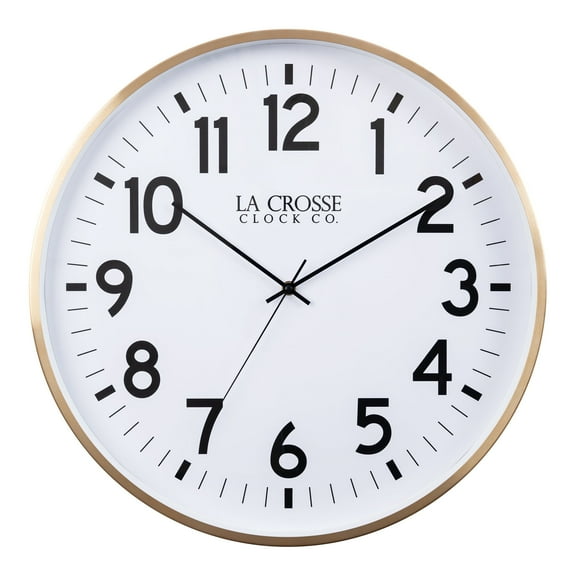 La Crosse Clock 19-inch Callahan Metal Silent Sweep Analog Quartz Wall Clock, 404-3048B