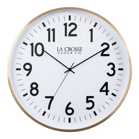 La Crosse Clock 19-inch Callahan Metal Silent Sweep Analog Quartz Wall Clock, 404-3048B