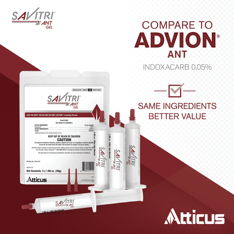 Atticus Savitri Ant Gel Bait, 4x30g Syringe, Indoxacarb Ant Killer