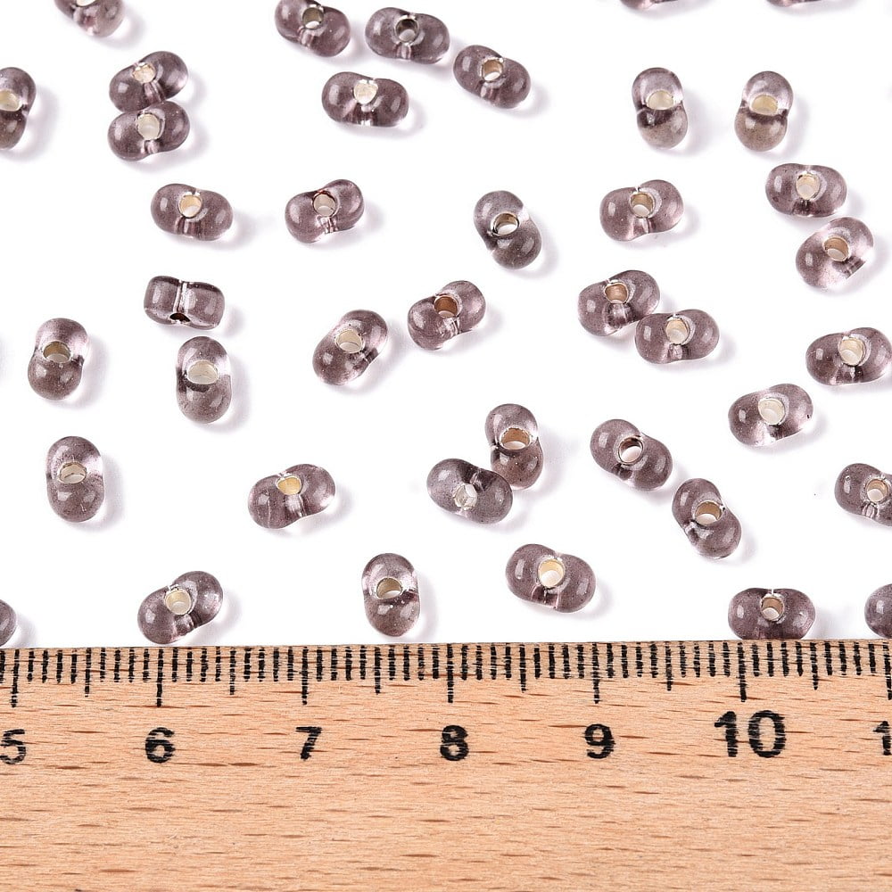 1Pound Baking Paint Transparent Glass Seed Beads Silver Lined Peanut Coconut Brown 5.5~6.5x3.5~4x3~3.5mm Hole: 1.2~1.4mm 4500pcs/pound