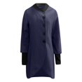 thumbnail image 5 of UJNDER Women's Solid Color Casual Zipper Hooded Long Coat Jacket Fall Jackets for Women Navy L, 5 of 6