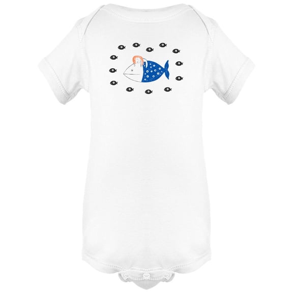 Girl Riding A Fish Doodle Bodysuit Infant -Image by Shutterstock, Newborn