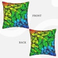 thumbnail image 3 of Susaid Rainbow Butterflies Print Velvet Throw Pillow Covers Home Art Deco Pillowcase Square Pillow Case Cushion Cover for Bed Sofa Living Room Car Indoor and Outdoor-20"x20", 3 of 8