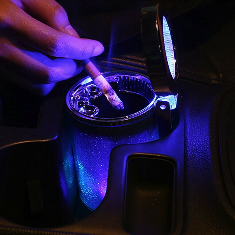 Car Shell Shape LED Blue Light W/ Detachable Base Inside Car Ashtray  Universal