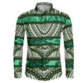 thumbnail image 5 of Camisas hawaianas con estampado 3D de tribu polinesia, camisas casuales de manga larga con cuello alto, blusa con botones para hombre, ropa de otoño, 5 of 5