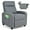 Gray, variant on Gymax Kids Recliner Chair Adjustable Leather Sofa Armchair w/ Footrest Side Pocket