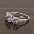 thumbnail image 3 of 1.05 Ct Round Tanzanite Gemstone 925 Sterling Silver 3-Stone Women Engagement Ring, 3 of 7