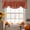 Brick Red, variant on Azure Blue Botanical Tie Up Valance Curtains for Windows, Kitchen Curtains Window Treatments, Vintage Florals Geometric Minimalist Short Window Shades Valances for Bedroom Bathroom Cafe 42"x12"