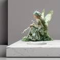 thumbnail image 5 of Zhi Green Forest Fairy Acrylic Decor With Floral Crown, Great for Living Room And Home Decor, Elegant Ornament For Shelf And Accents, 5 of 7