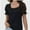 Black, variant on Womens Summer Tops Casual Square Neck Short Sleeve T Shirts