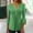 Green, variant on Women's Flared 3/4 Sleeve Tunic Tops V-Neck Button Up Floral Blouse Summer Hide Belly Casual Pleated Basic Pullover Green M