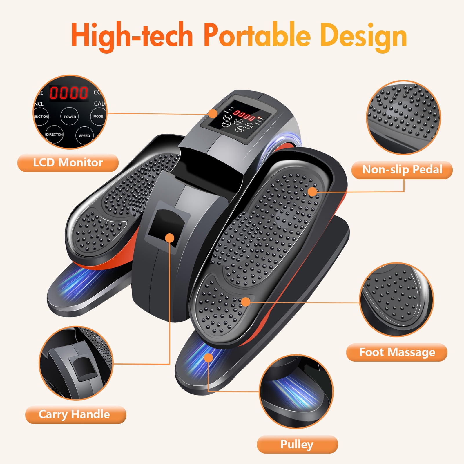 ALSO GO Under Desk Elliptical, Ellipse Leg Exerciser While Sitting, Elliptical Exercise Machine