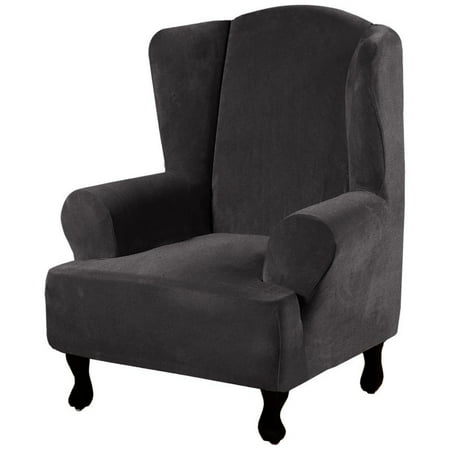 Velvet Plush Stretch Wingback Chair Covers Wing Chair Slipcover Wing Chair Covera Furniture Covers For Wingback Chairs Living Room Feature Soft Thick Walmart Canada