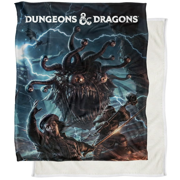 Dungeons and Dragons Monster Manual Art Silky Touch Sherpa Back Super Soft Throw Blanket