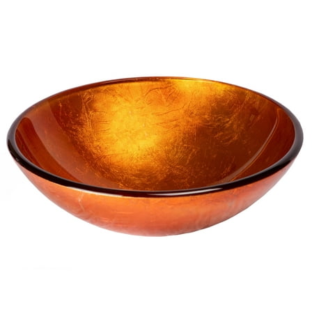 Orange Reflections Glass Vessel Sink